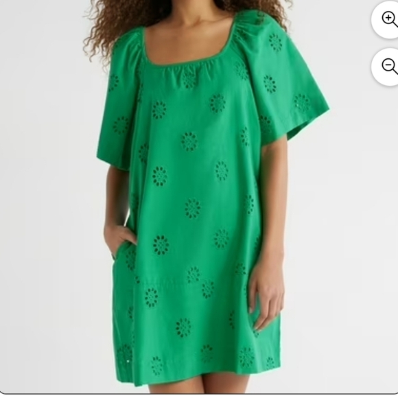 Free Assembly  jelly bean green eyelet mini dress . Sz XXL. Short sleeve - Picture 1 of 7